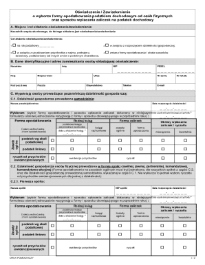 Polish Tax Form for Income Tax Selection