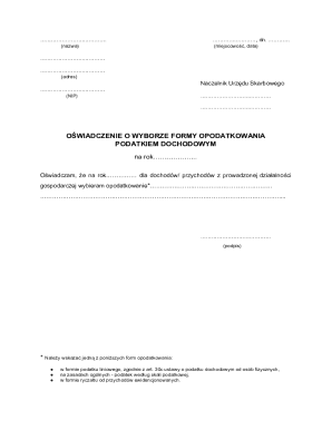 Polish Tax Form Declaration