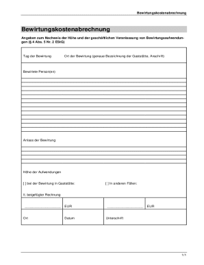 Bewirtungskostenabrechnung Form