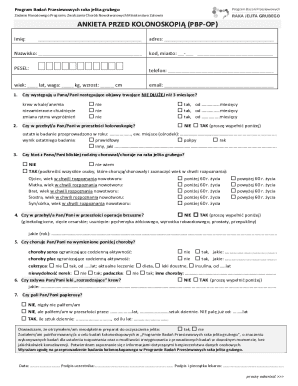 Colorectal Cancer Screening Program Questionnaire