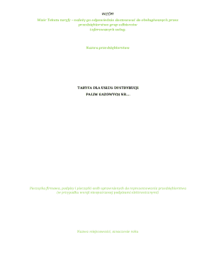 Gas Distribution Service Tariff Template