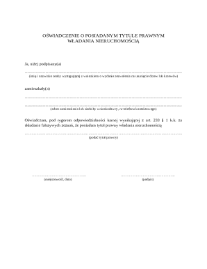 Legal Ownership Declaration Form
