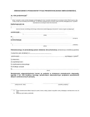 Legal Ownership Declaration Form