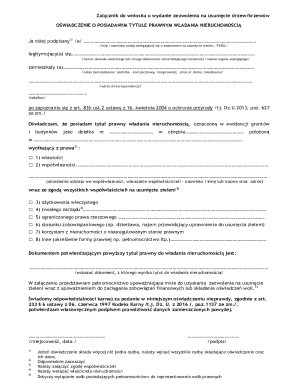 Oświadczenie o posiadanym tytule prawnym władania nieruchomością