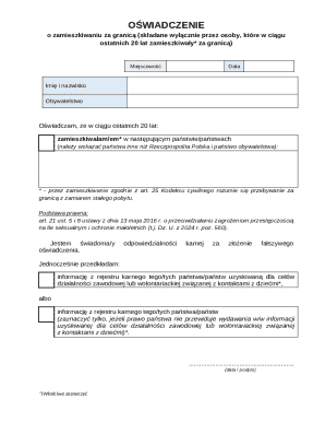 Poland Residency Declaration Form