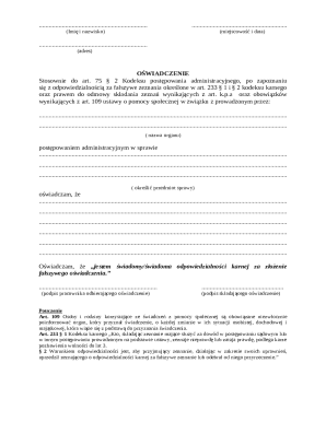 Polish Affidavit Form