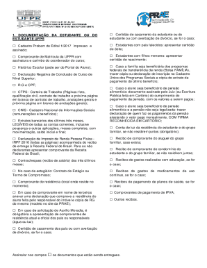 UFPR Student Documentation Checklist