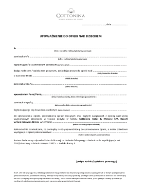 Child Care Authorization Form