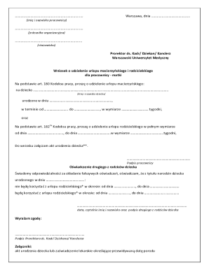Maternity and Parental Leave Request Form