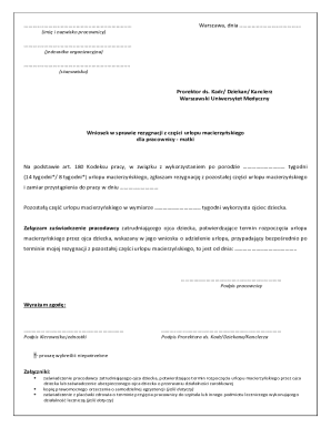 Maternity Leave Resignation Request