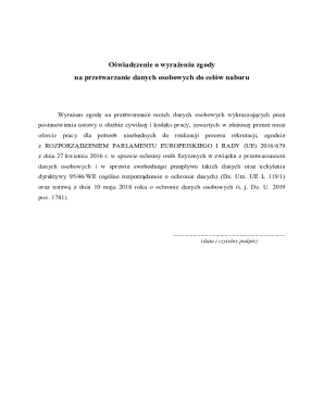 Consent for Personal Data Processing