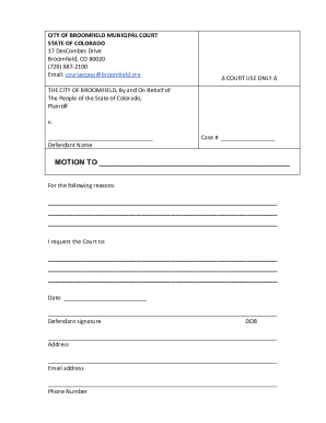 Motion to Court Form