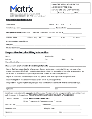 Pharmacy Patient Information Form