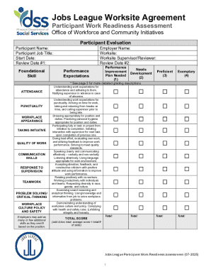 Jobs League Work Readiness Assessment
