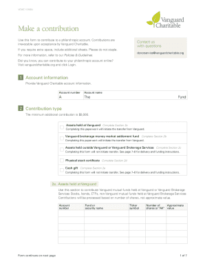 Vanguard Charitable Contribution Form