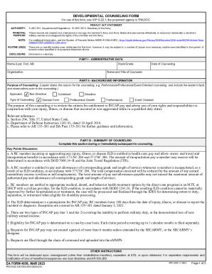 Developmental Counseling Form
