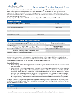 Reservation Transfer Request Form