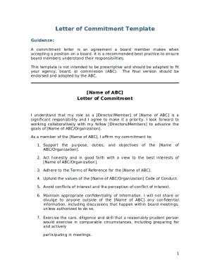 Board Member Commitment Letter Template
