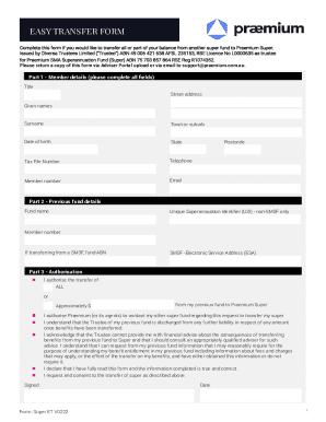 Superannuation Transfer Form