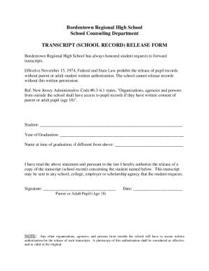 Transcript Release Form