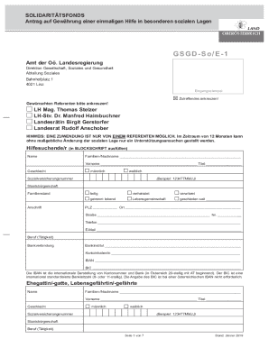 Solidaritätsfonds Application Form