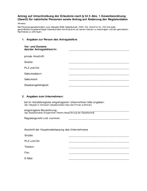 German Financial Advisor License Transfer Form