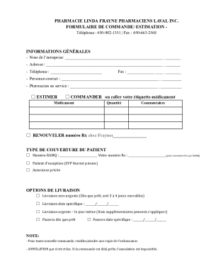 Pharmacy Order Form