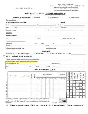 TARI Tax Declaration Form
