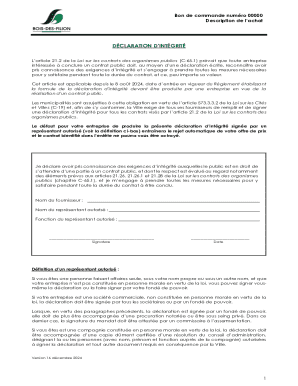 Declaration of Integrity for Public Contracts