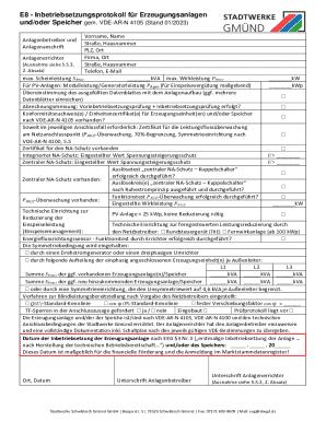 German Power Plant Commissioning Protocol