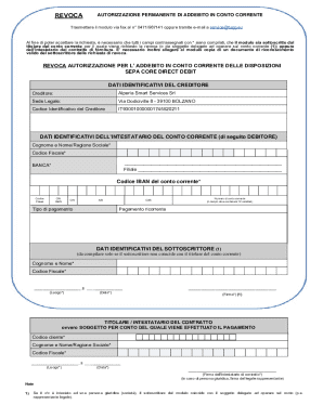 Revocation of Permanent Bank Account Debit Authorization