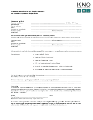 Medical Data Request Form