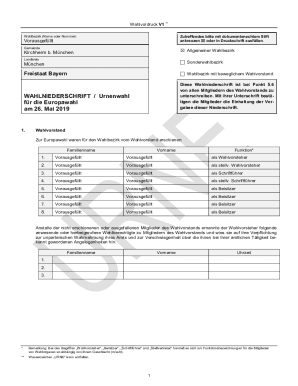 German Election Protocol Form
