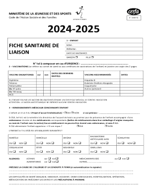 French Child Health Form