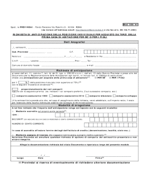 Request for Advance Payment for First Home Purchase