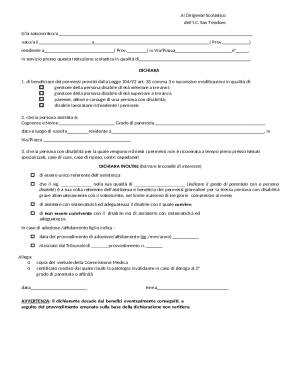 Italian Law 104/92 Permit Request Form