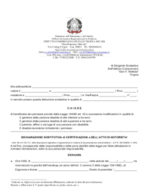 Italian Disability Permit Request Form