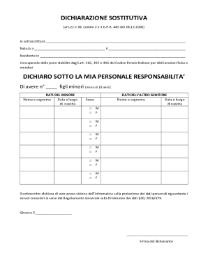 Italian Substitute Declaration Form