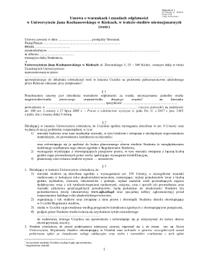 University Tuition Fee Agreement