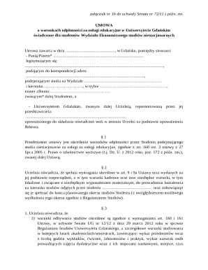 University of Gdansk Tuition Agreement