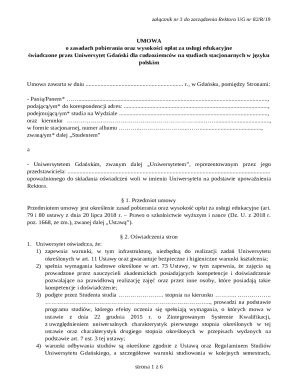 University of Gdansk Tuition Agreement