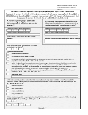 EU De Minimis Aid Application Form