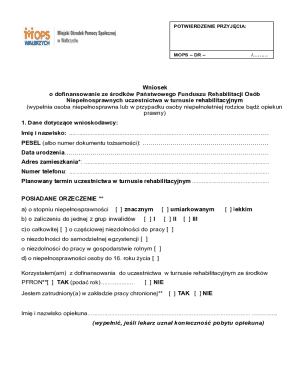 PFRON Rehabilitation Turnus Application Form