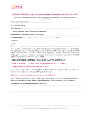 GDPR Data Protection Request Form