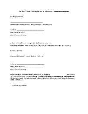 Proxy Voting Form