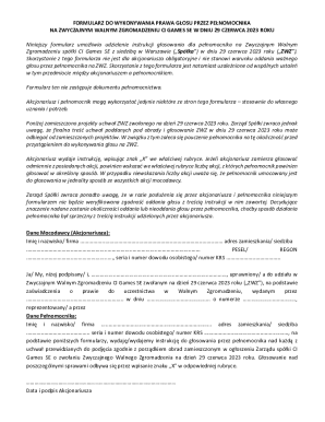 Proxy Voting Form for CI Games SE