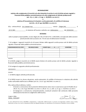 Italian Conflict of Interest Declaration Form