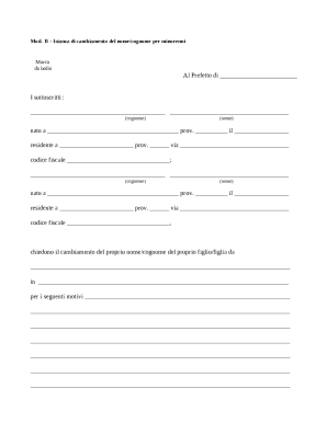 Minor Name Change Request Form