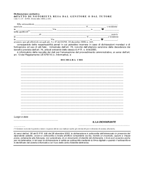 Italian Self-Certification Form