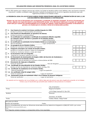 Arizona Legal Presence Affidavit